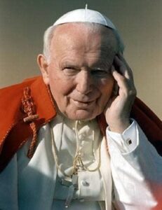Na zdjęciu znajduje się wizerunek Jana Pawła II-go